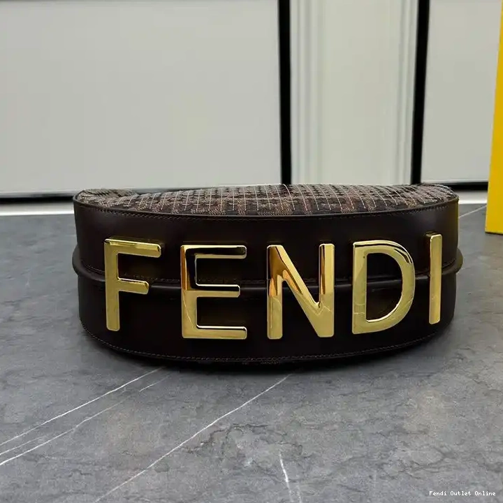 Cheap In Fendigraphy Bag Motif FF Fendi Sequins Brown Hobo Fabric Small with 0513